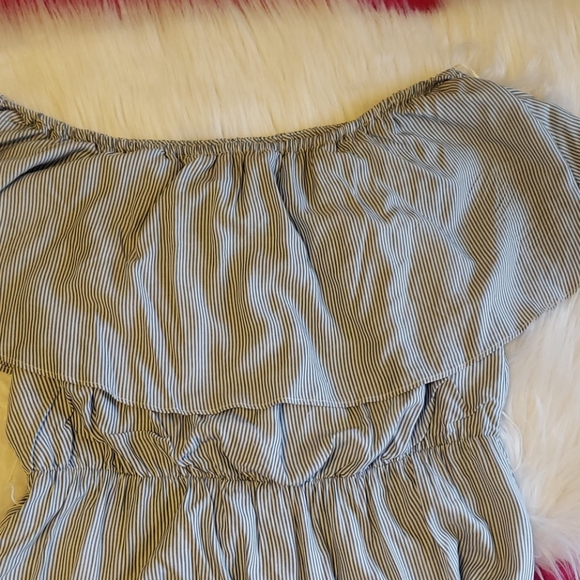 Dress  Pinstriped maxi with side slits - Picture 4 of 9